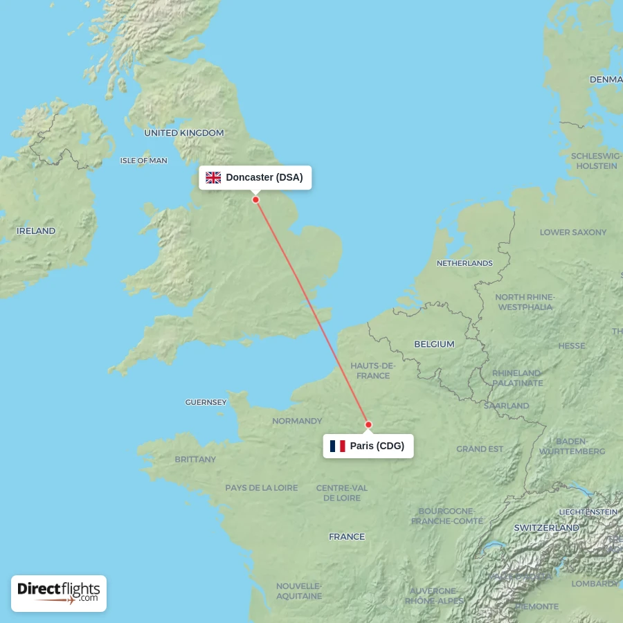 CDG - DSA route map
