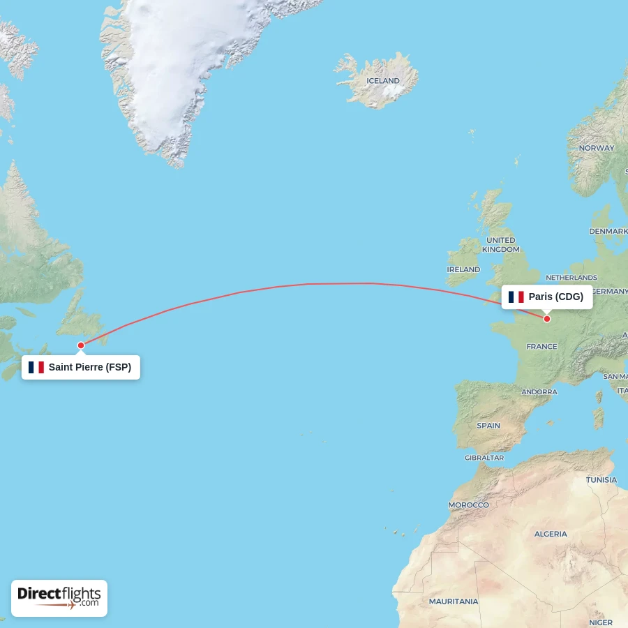 CDG - FSP route map