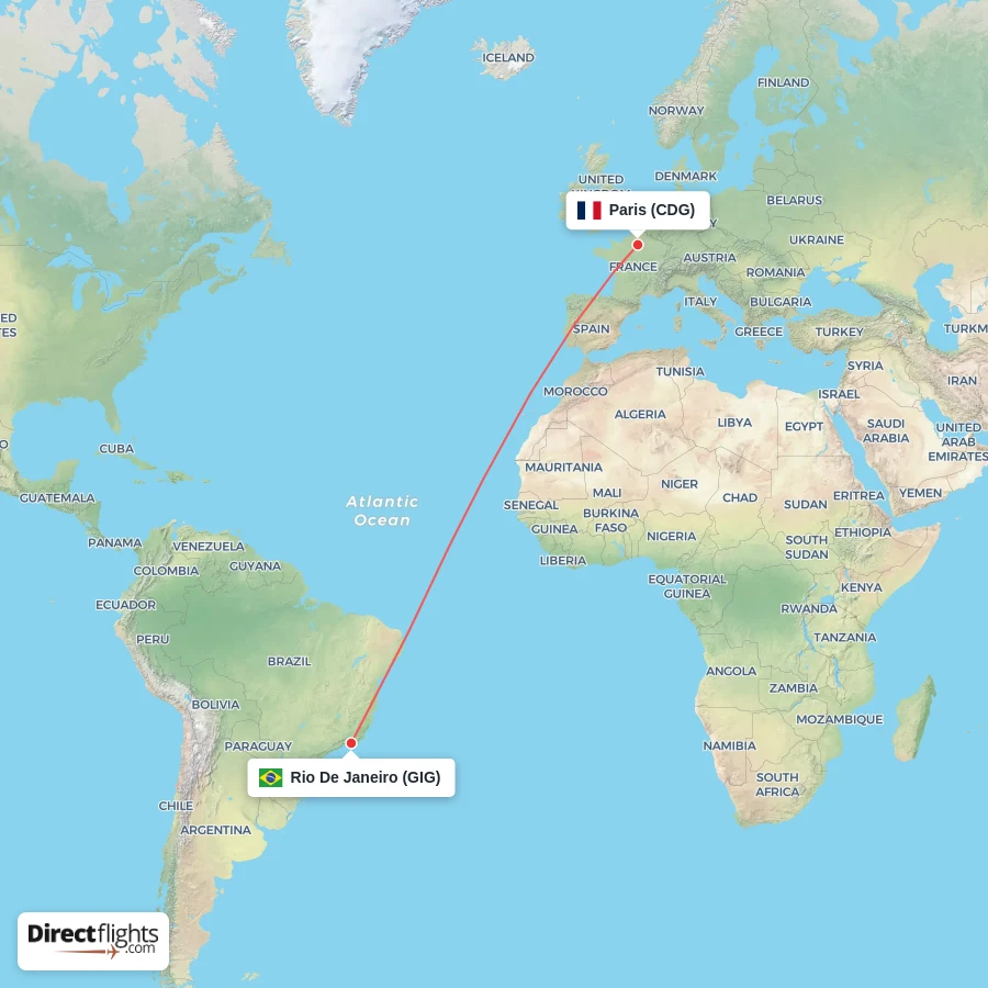 CDG - GIG route map