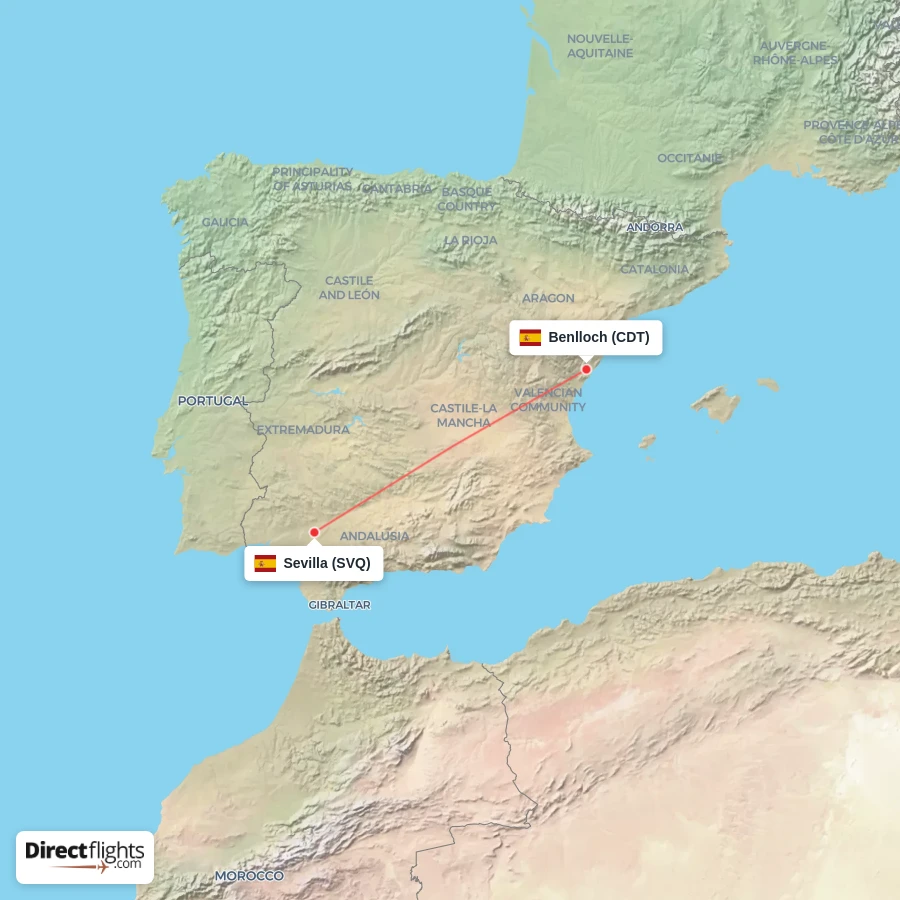 CDT - SVQ route map