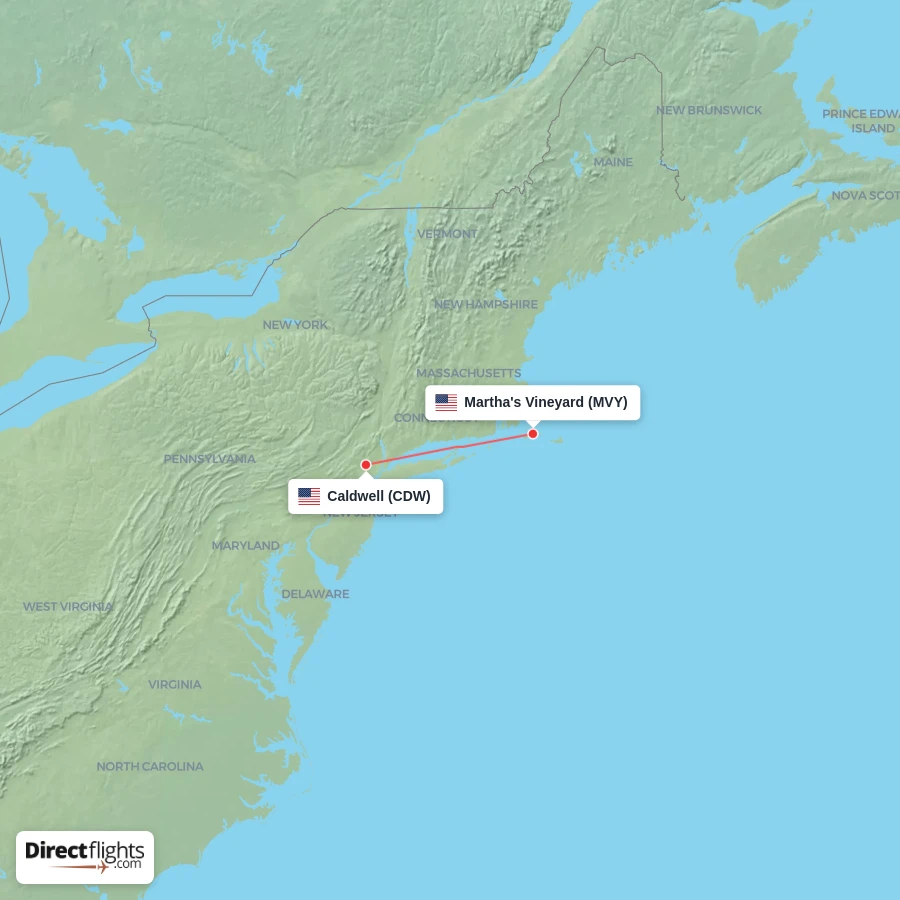 CDW - MVY route map