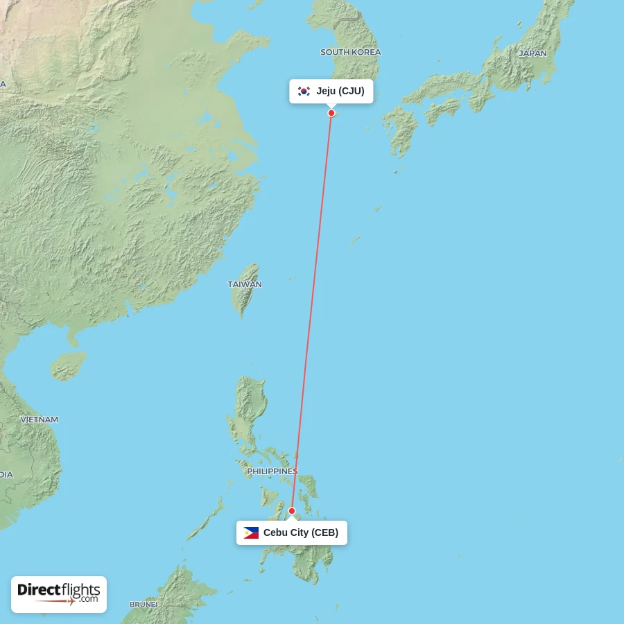 CEB - CJU route map