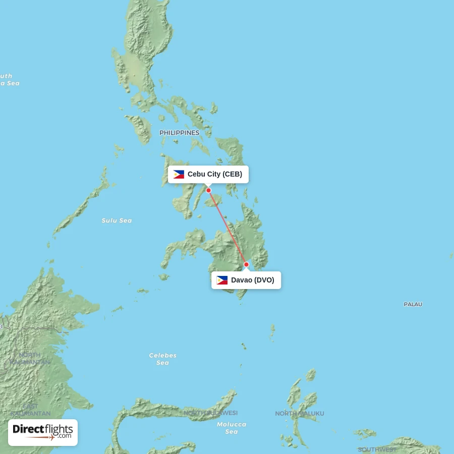 CEB - DVO route map