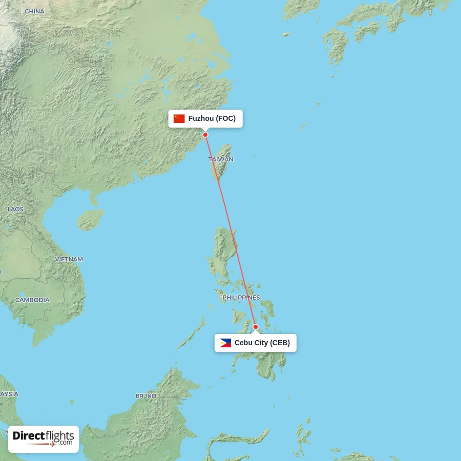 CEB - FOC route map