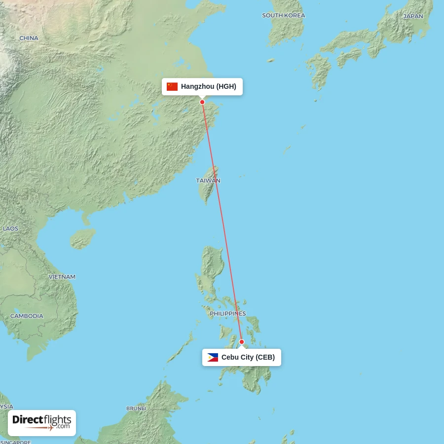 CEB - HGH route map