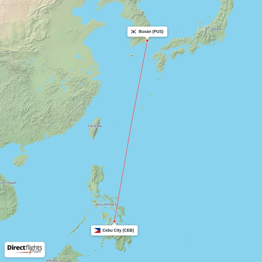 CEB - PUS route map