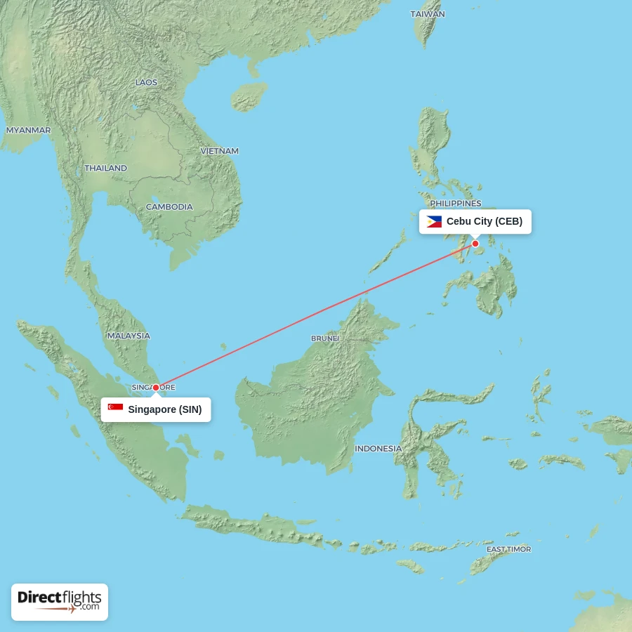 CEB - SIN route map