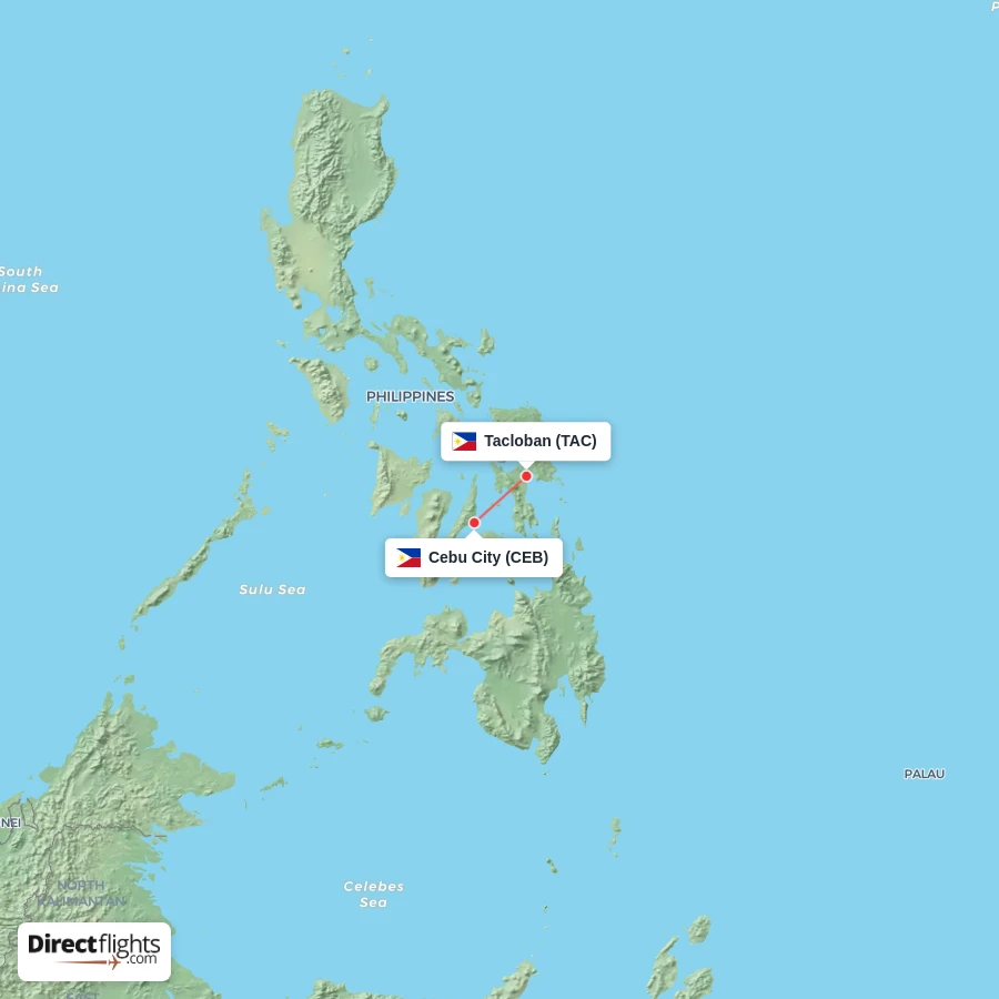 CEB - TAC route map