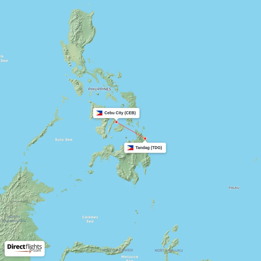 CEB - TDG route map