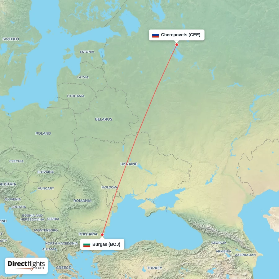 CEE - BOJ route map