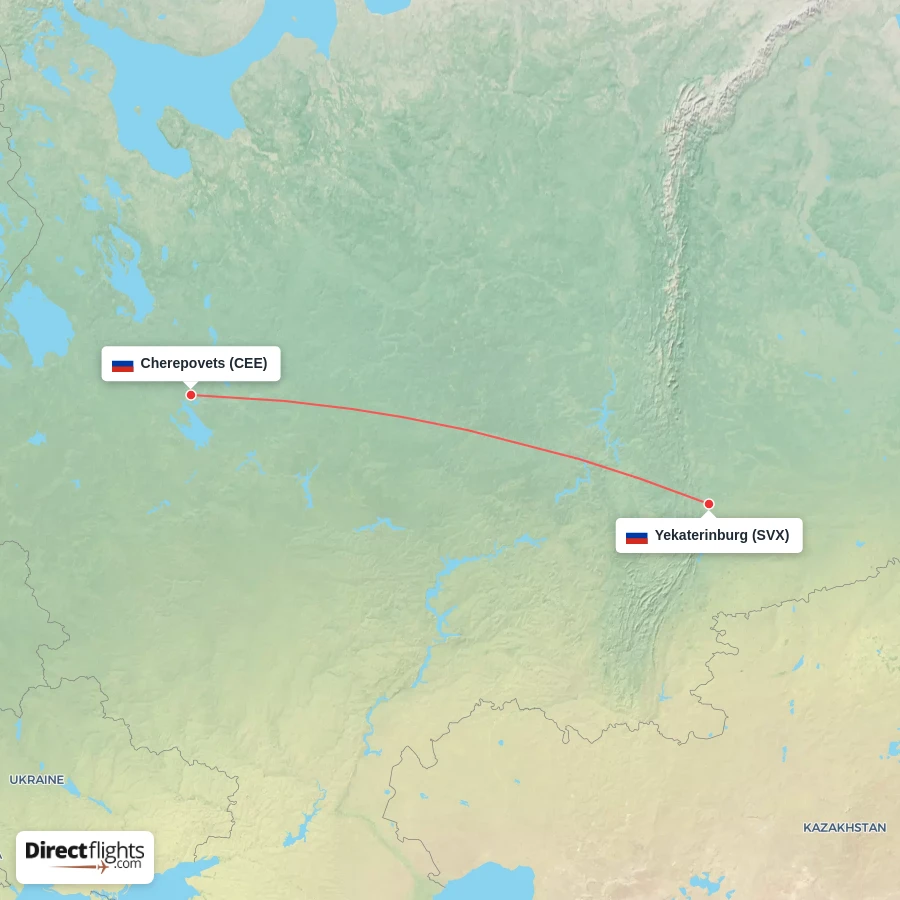 CEE - SVX route map