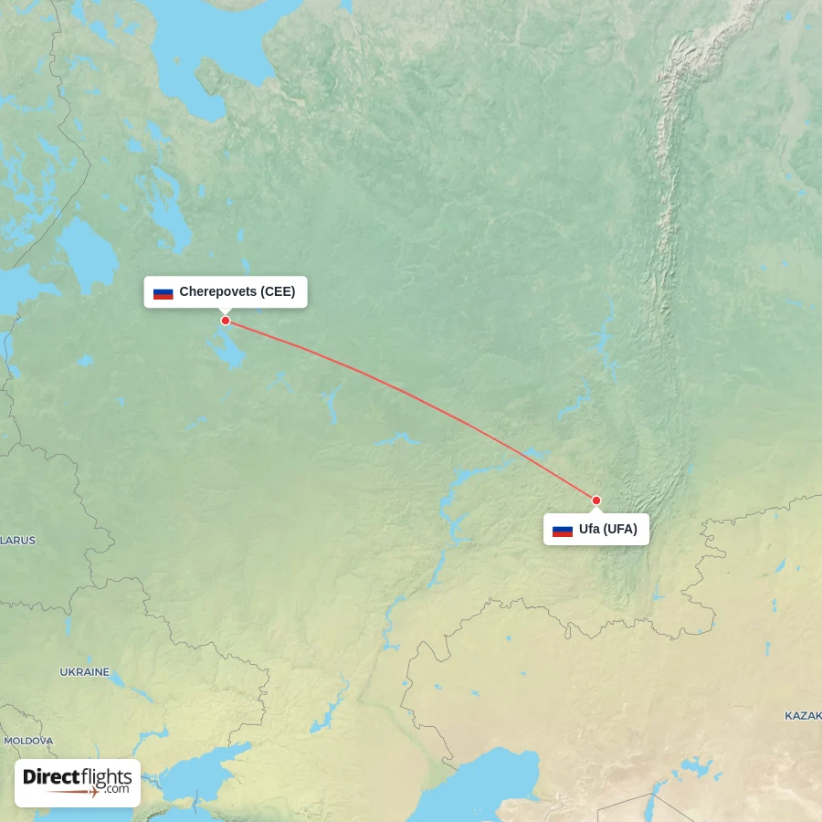 CEE - UFA route map