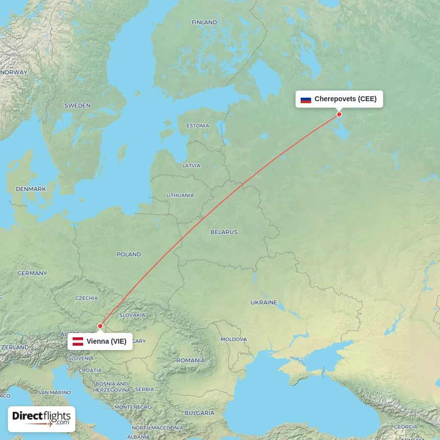 CEE - VIE route map