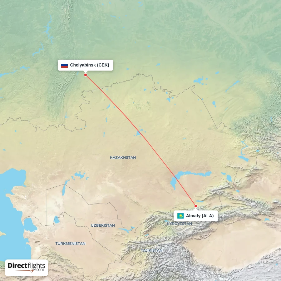 CEK - ALA route map