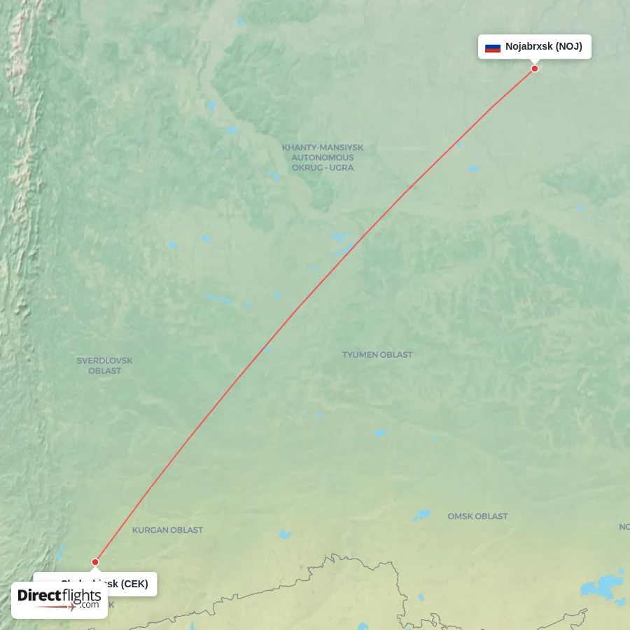 CEK - NOJ route map