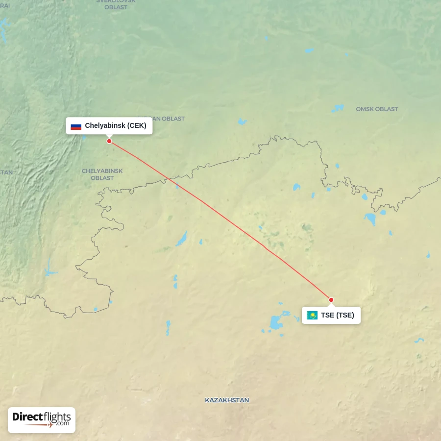CEK - TSE route map