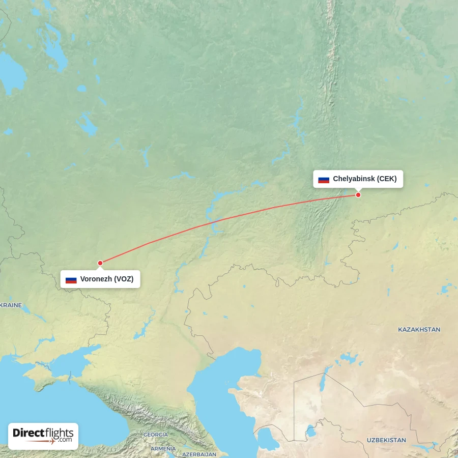 CEK - VOZ route map