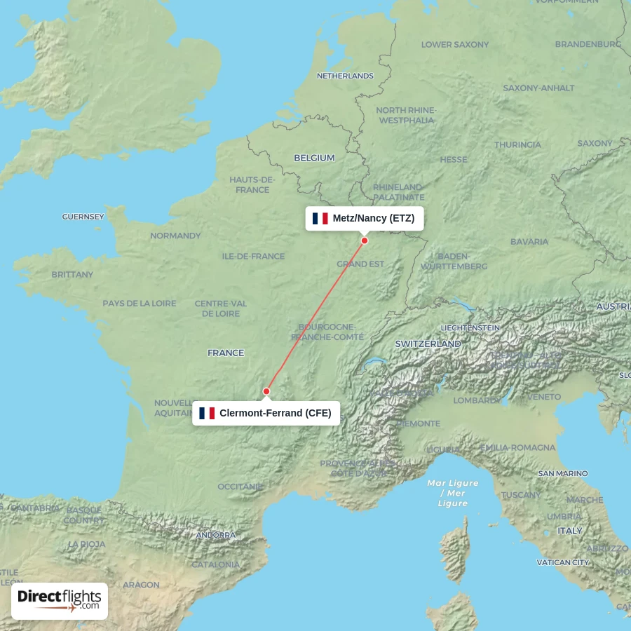 CFE - ETZ route map