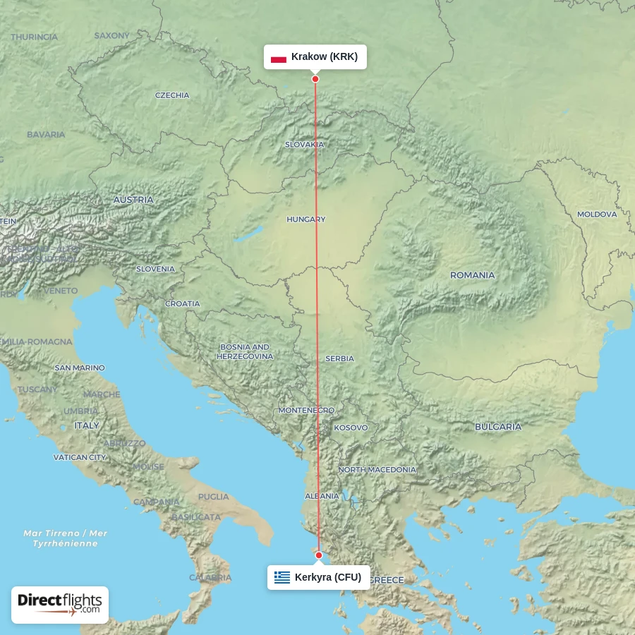 CFU - KRK route map