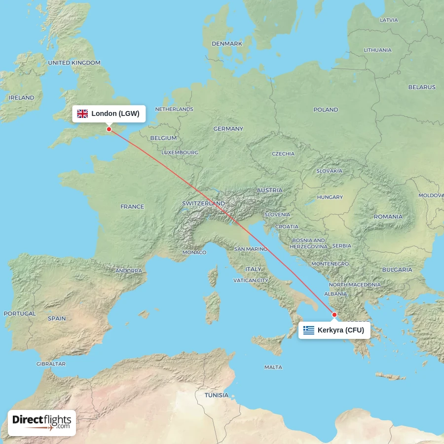CFU - LGW route map