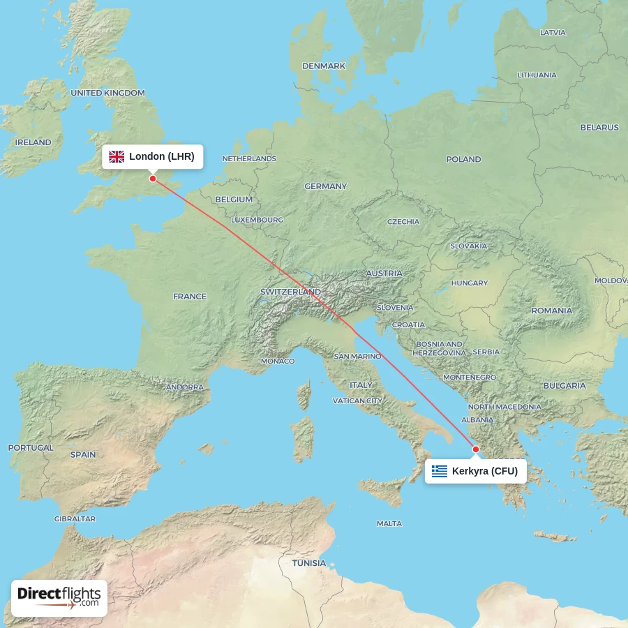 CFU - LHR route map