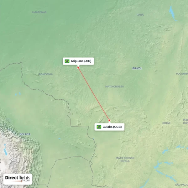 Cuiaba - Aripuana direct flight map