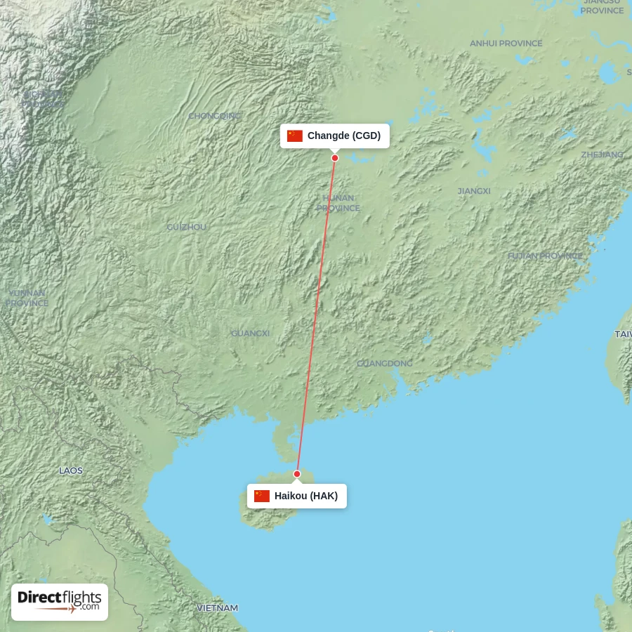 CGD - HAK route map