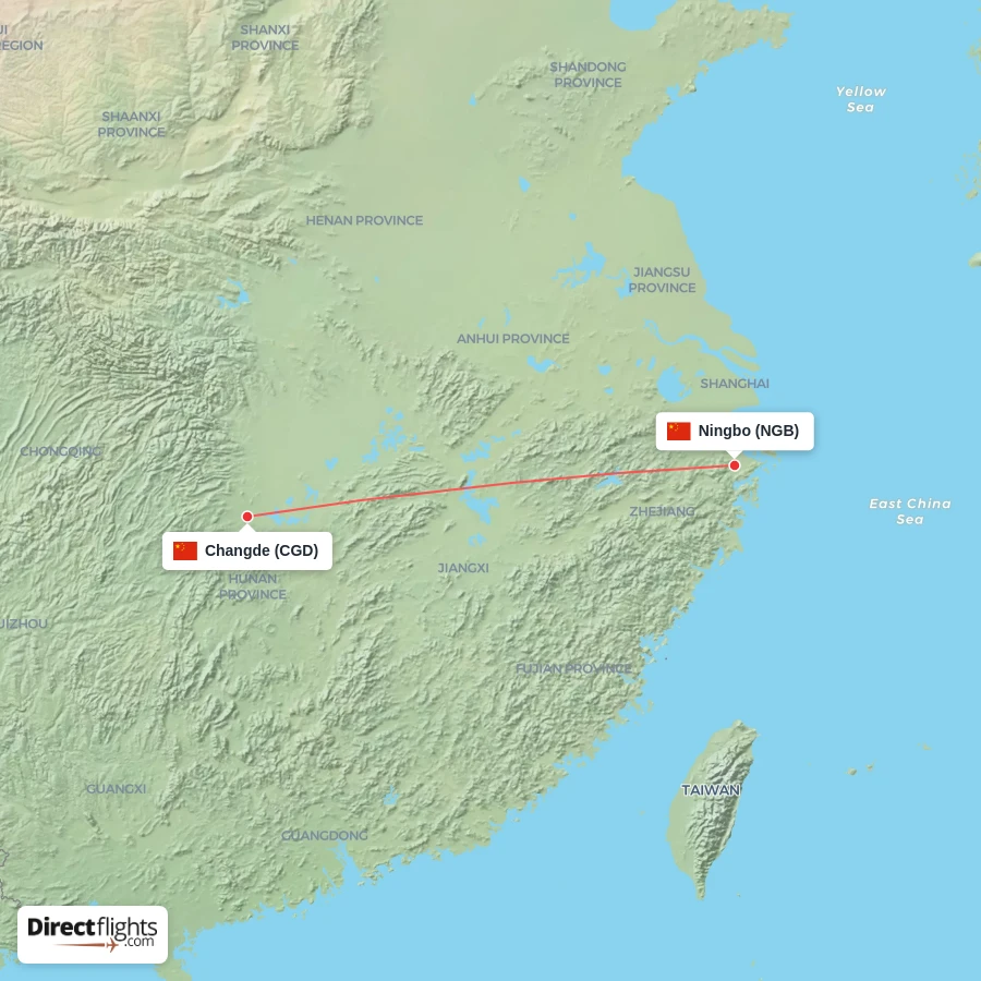 CGD - NGB route map