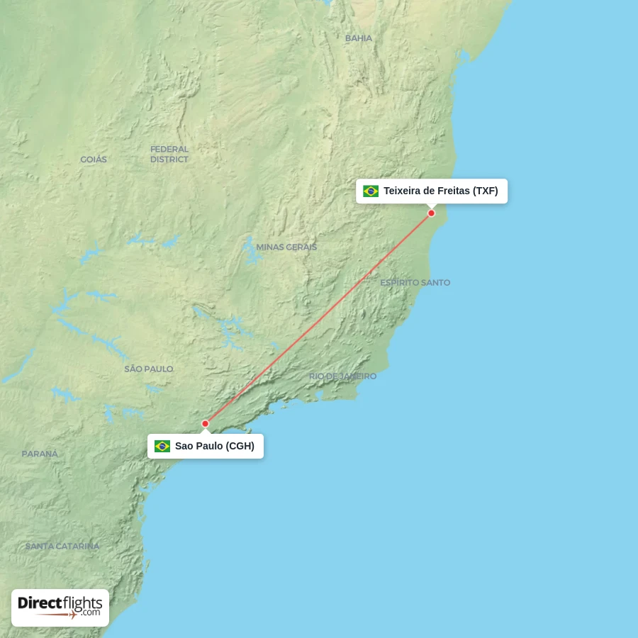 CGH - TXF route map