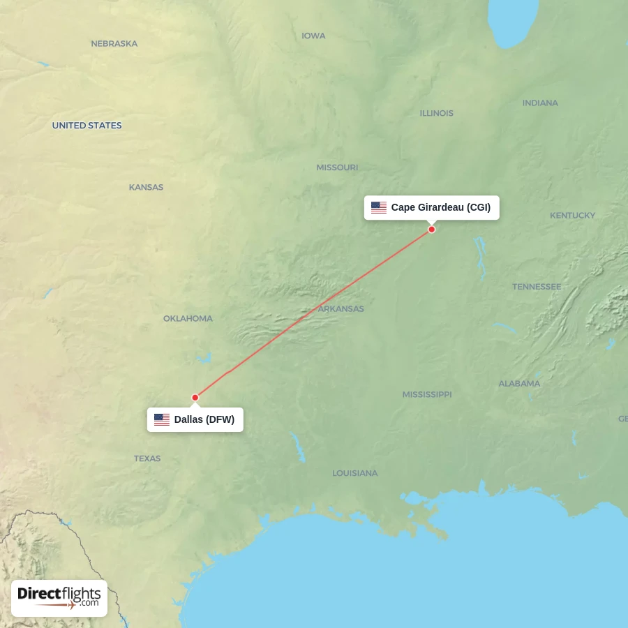 CGI - DFW route map