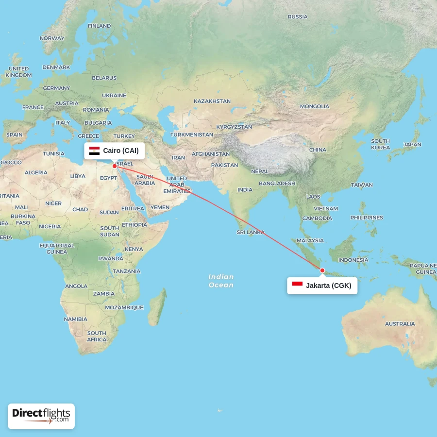 CGK - CAI route map