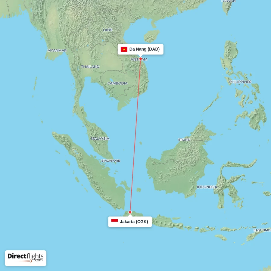 CGK - DAD route map