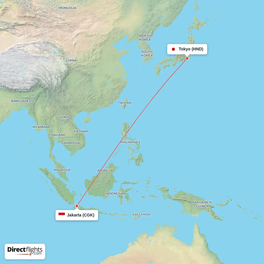 CGK - HND route map