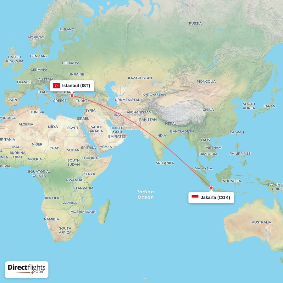 CGK - IST route map
