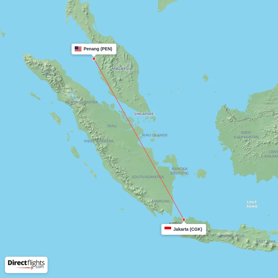 CGK - PEN route map