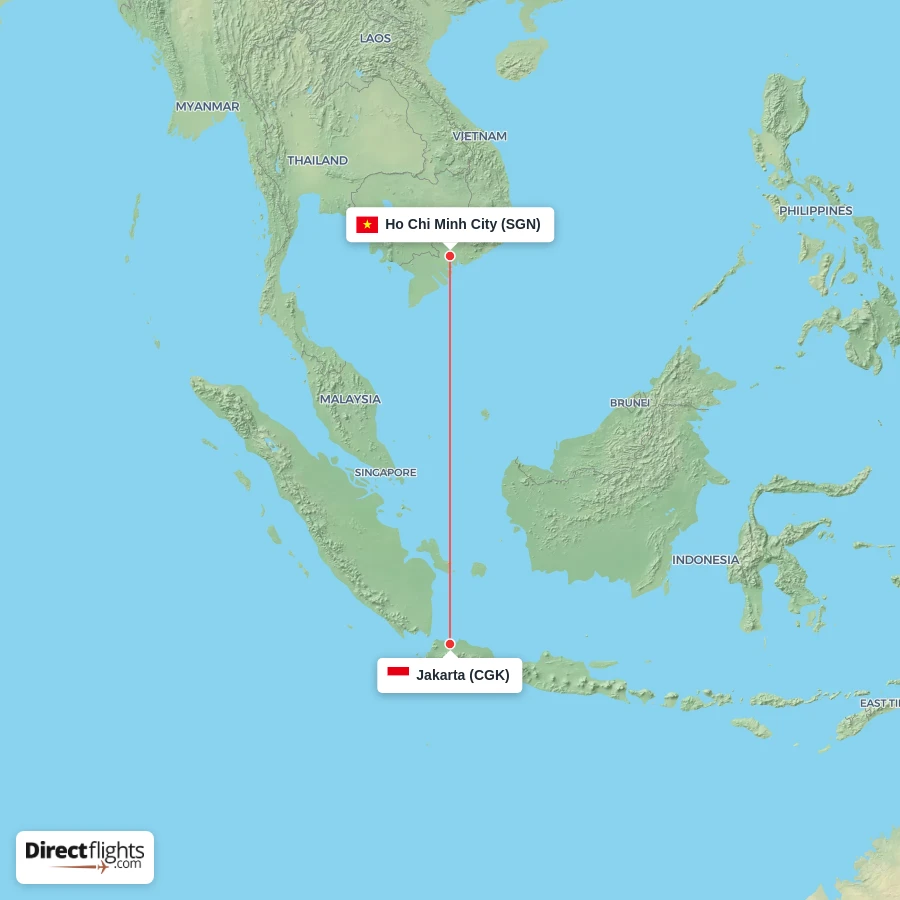 CGK - SGN route map