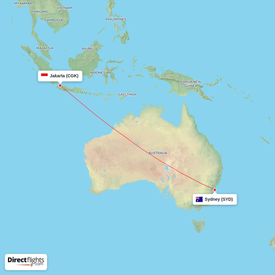CGK - SYD route map