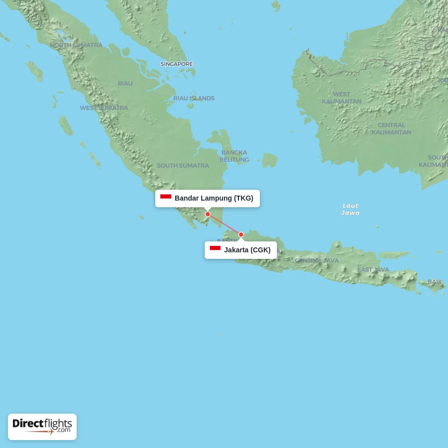 CGK - TKG route map