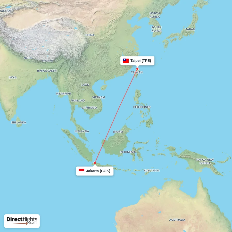 CGK - TPE route map