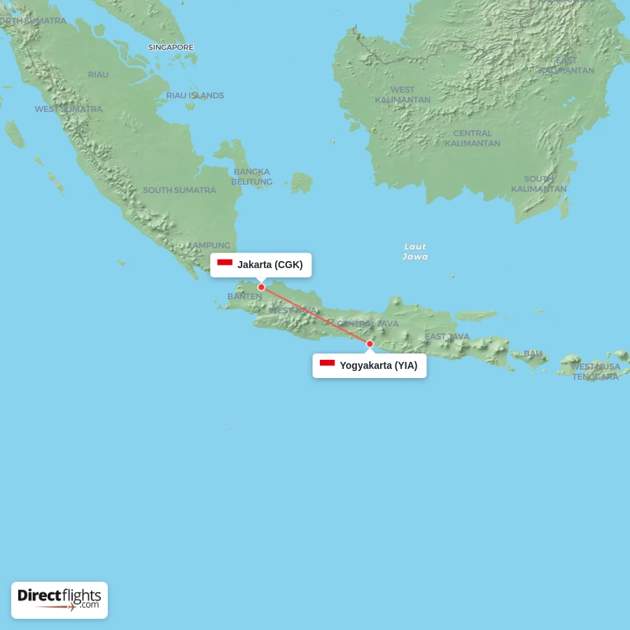 CGK - YIA route map