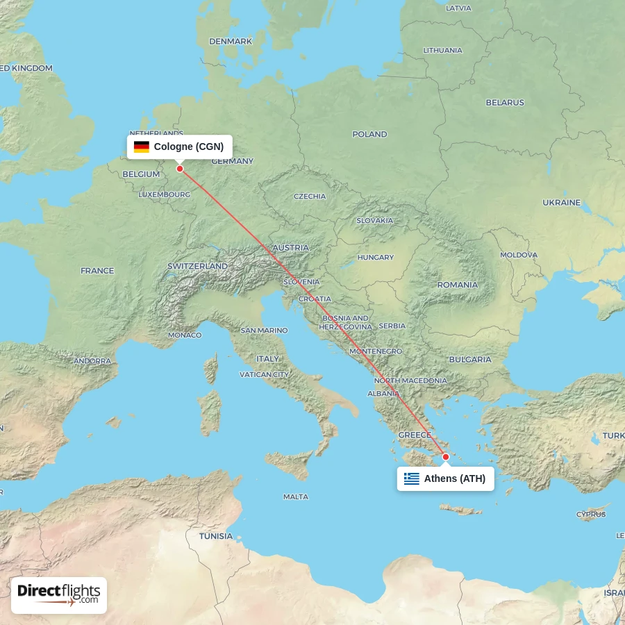 CGN - ATH route map