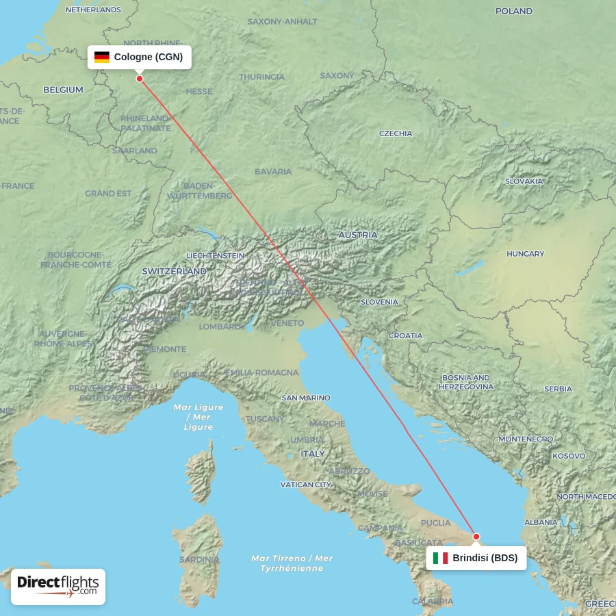 CGN - BDS route map