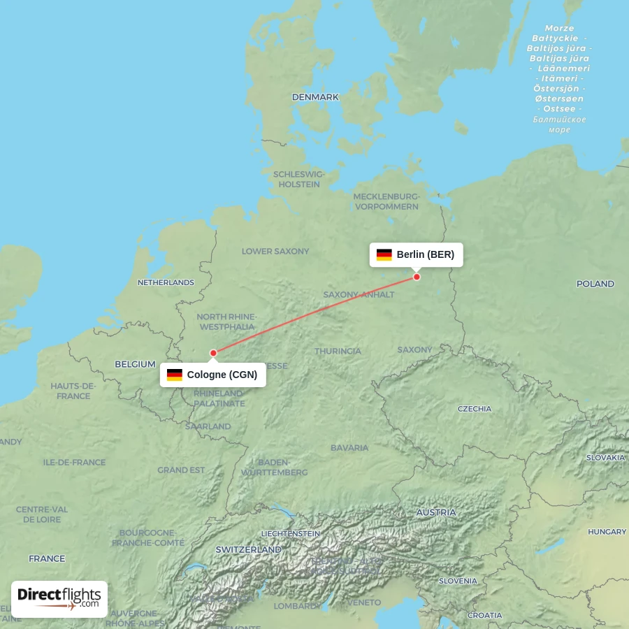CGN - BER route map