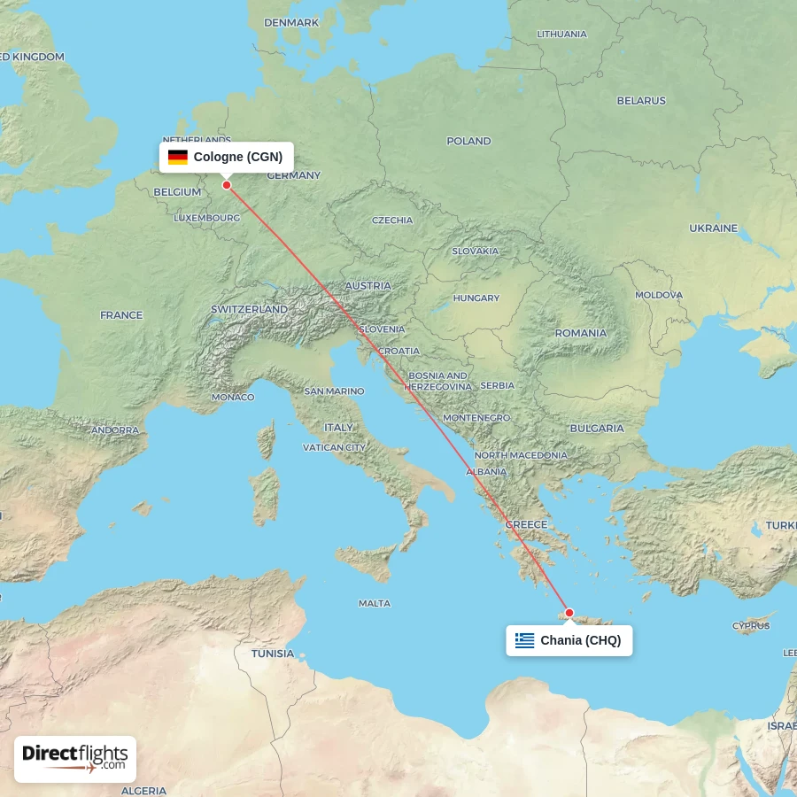 CGN - CHQ route map