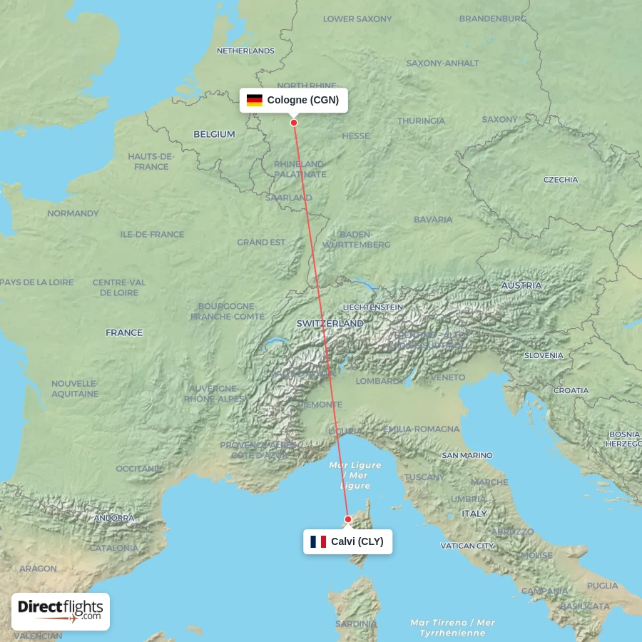 CGN - CLY route map