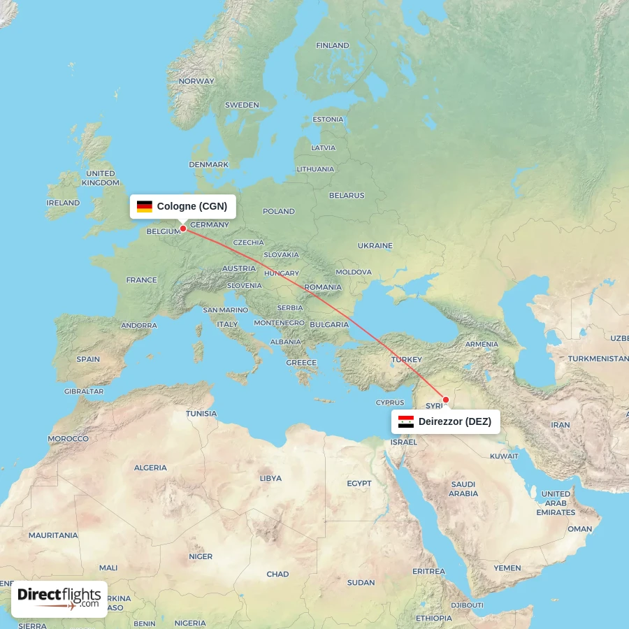 CGN - DEZ route map
