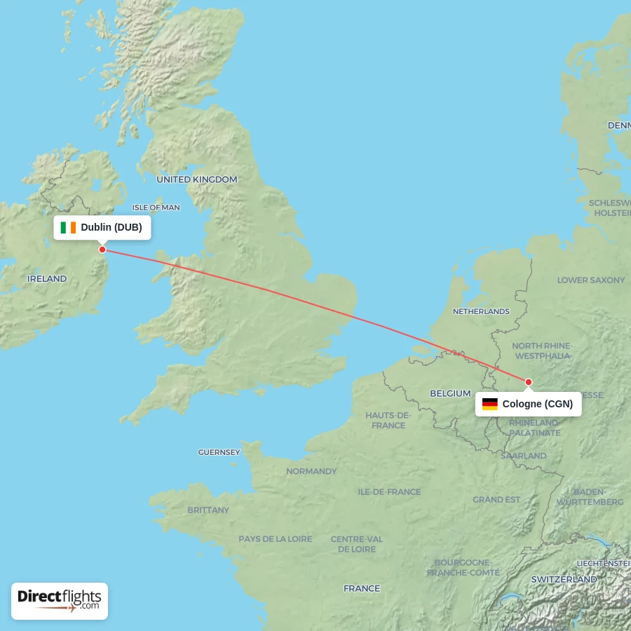 CGN - DUB route map