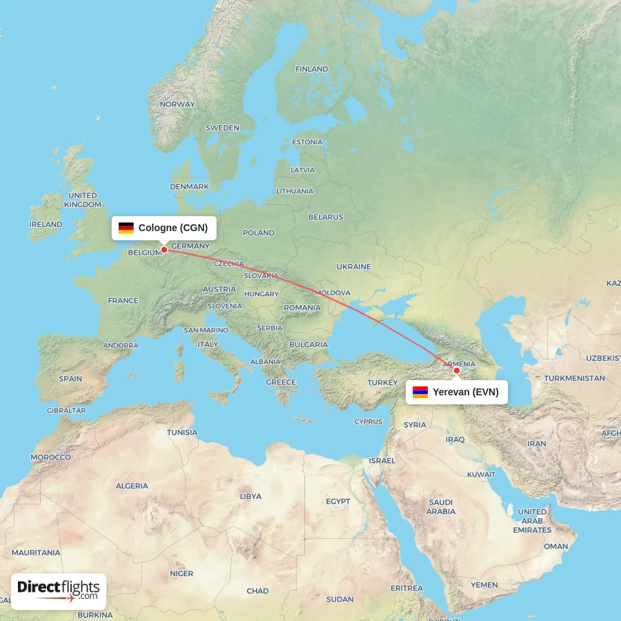 CGN - EVN route map