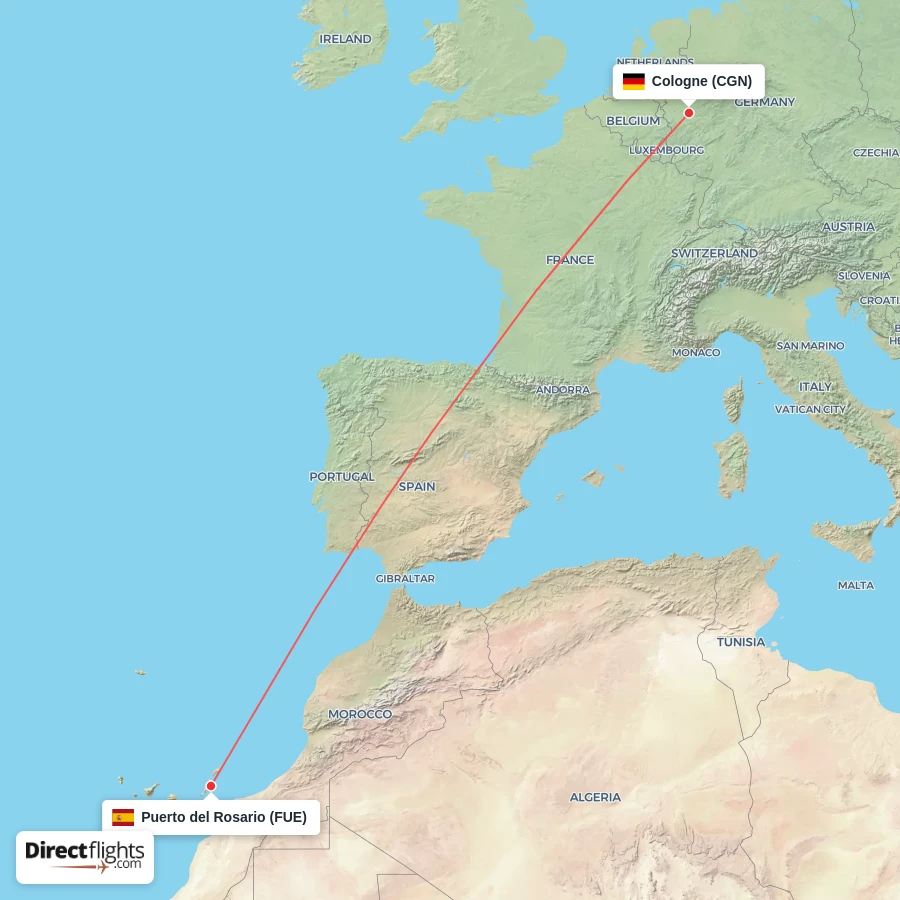 CGN - FUE route map