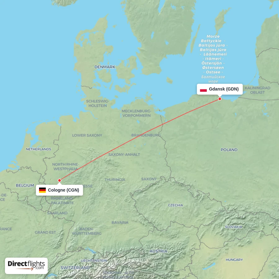 CGN - GDN route map